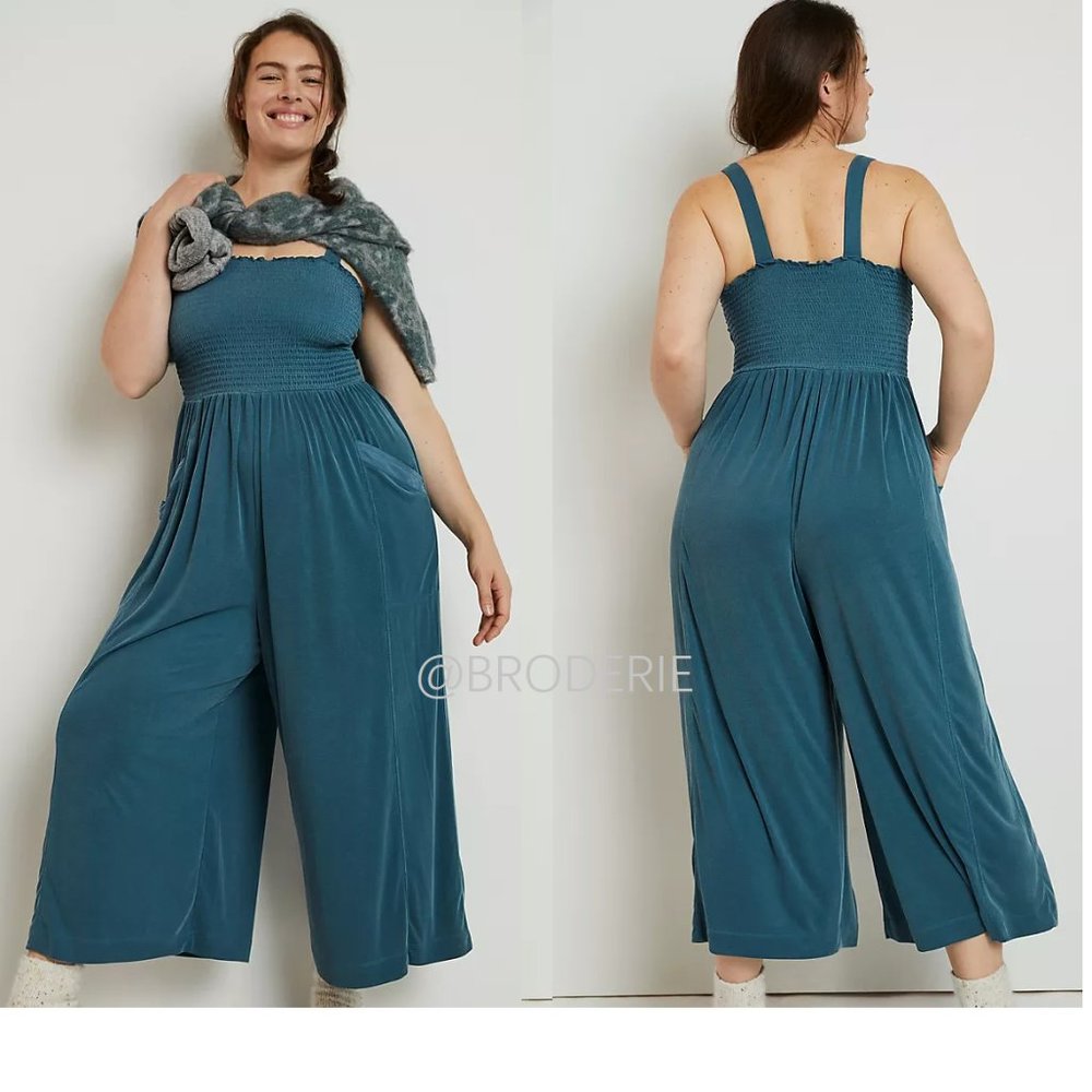 NEW Anthropologie Javiera Smocked Jumpsuit